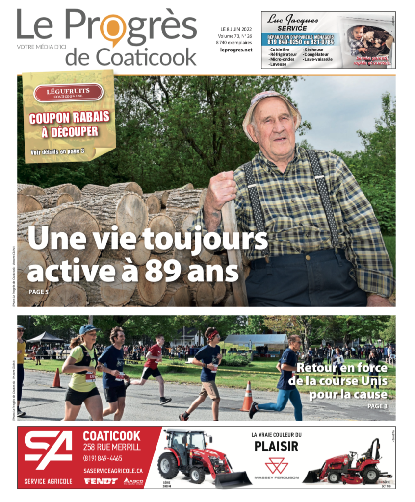 La Une Du Progrès De Coaticook Du 8 Juin 2022 Le Progrès De Coaticook 