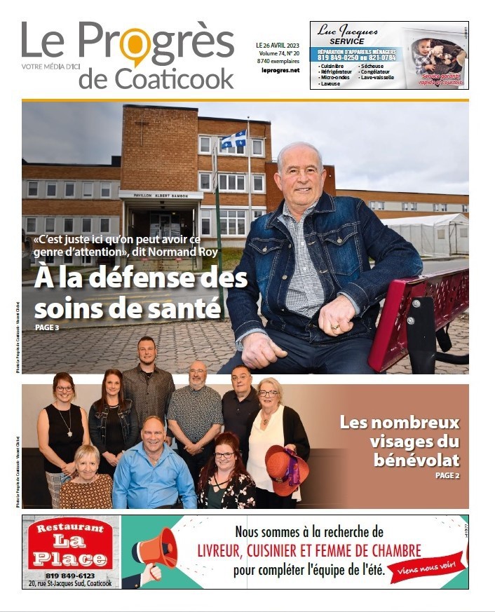 La Une Du Progrès De Coaticook Du 26 Avril 2023 Le Progrès De Coaticook 